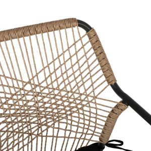 Градински стол Aluminum Trotter Hm5865,11 тъмносива рамка и бежов плетен материал - черна възглавница