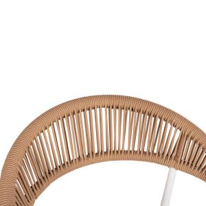 Berg Hm6284.01 garden chair, aluminum and white textile - Petwisted rattan 55x56x79hcm.