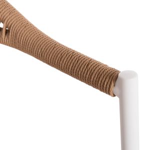 Berg Hm6284.01 garden chair, aluminum and white textile - Petwisted rattan 55x56x79hcm.