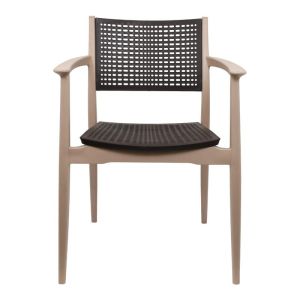 GARDEN CHAIR Best BEIGE WITH BROWN COLOR 57.5x55x80cm