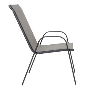 Garden chair Calan metal black textile in gray color