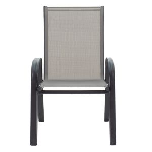 Garden chair Calan metal black textile in gray color