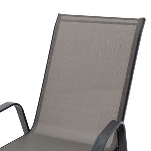 Garden chair Calan metal black textile in gray color