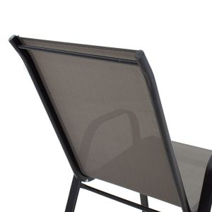 Garden chair Calan metal black textile in gray color