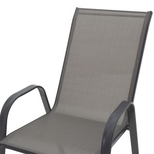 Garden chair Calan gray textile with metal frame