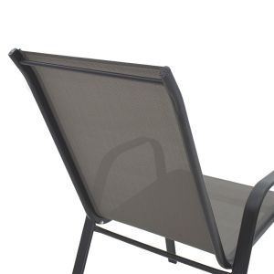 Garden chair Calan gray textile with metal frame