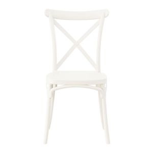 Garden chair Cross Fylianna Fl66 made of polypropylene (pp) white color 42x48x90cm