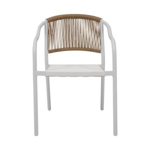 Garden chair Dakar in white, 57x63x80cm