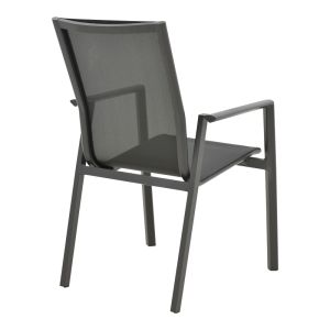 Garden chair Dashiell Metal Black Textilene Black 71x58x94cm