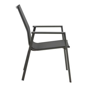 Garden chair Dashiell Metal Black Textilene Black 71x58x94cm
