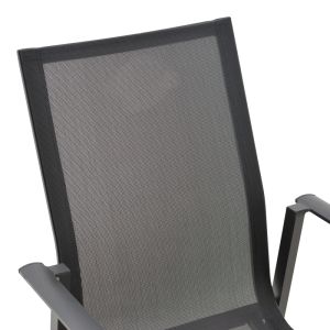 Garden chair Dashiell Metal Black Textilene Black 71x58x94cm