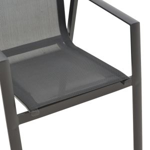 Garden chair Dashiell Metal Black Textilene Black 71x58x94cm