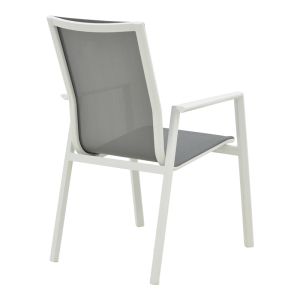 Garden chair Dashiell metal white textile light gray 71x58x94cm