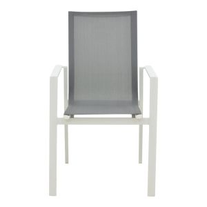 Garden chair Dashiell metal white textile light gray 71x58x94cm