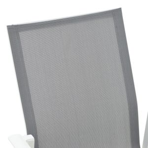 Garden chair Dashiell metal white textile light gray 71x58x94cm