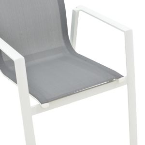 Garden chair Dashiell metal white textile light gray 71x58x94cm
