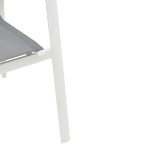 Garden chair Dashiell metal white textile light gray 71x58x94cm