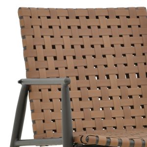 Garden chair Eamon brown textile and black metal frame 73.5x62x77cm