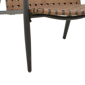 Garden chair Eamon brown textile and black metal frame 73.5x62x77cm