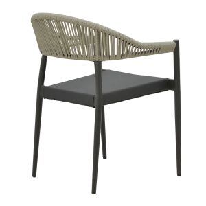 Garden chair Elation rattan and aluminum color gray/anthracite 57x56x78cm