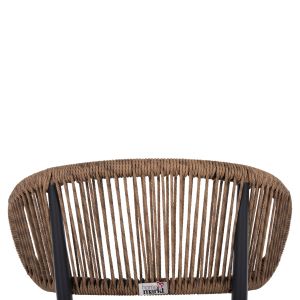 Garden chair Eulo aluminum anthracite - artificial rattan in gray 49x60x78hcm Hm6049,03
