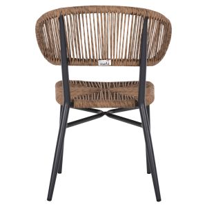 Garden chair Eulo aluminum anthracite - artificial rattan in gray 49x60x78hcm Hm6049,03