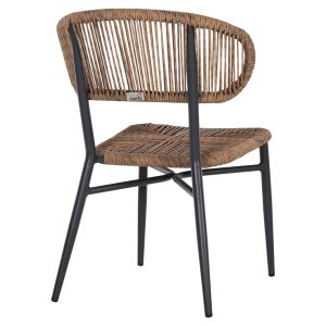 Garden chair Eulo aluminum anthracite - artificial rattan in gray 49x60x78hcm Hm6049,03