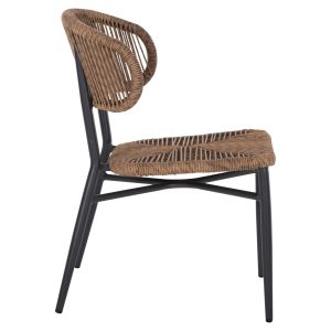 Garden chair Eulo aluminum anthracite - artificial rattan in gray 49x60x78hcm Hm6049,03