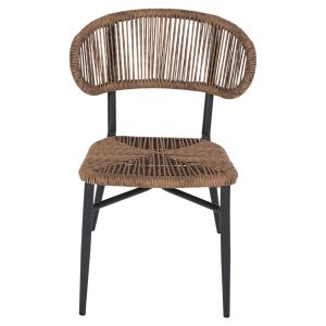 Garden chair Eulo aluminum anthracite - artificial rattan in gray 49x60x78hcm Hm6049,03