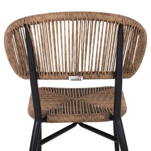 Garden chair Eulo aluminum in black-artificial rattan in beige Hm6049,02