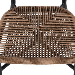 Garden chair Eulo aluminum in black-artificial rattan in beige Hm6049,02