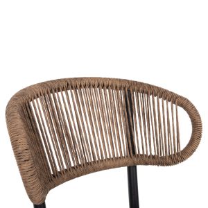 Garden chair Eulo aluminum in black-artificial rattan in beige Hm6049,02