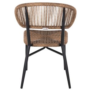 Garden chair Eulo aluminum in black-artificial rattan in beige Hm6049,02