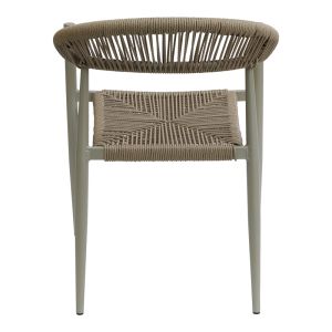 Garden chair Fagen stackable champagne aluminum-textile in natural color 56x60x78cm