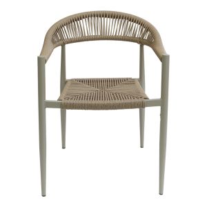 Garden chair Fagen stackable champagne aluminum-textile in natural color 56x60x78cm