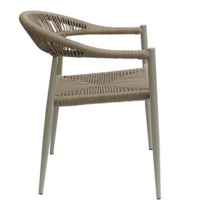 Garden chair Fagen stackable champagne aluminum-textile in natural color 56x60x78cm