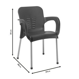 Garden chair Feast Pp cappuccino color with aluminum legs