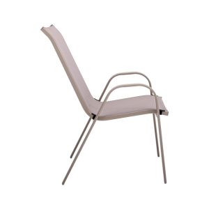 Garden chair Fl5001 beige with gray textile 72x55x92cm