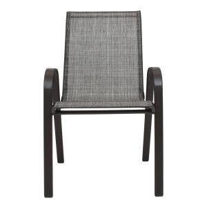 Garden chair Fl5001 black-beige color textile brown frame 55x72x92cm