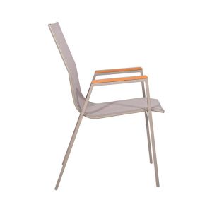 Garden chair Fl5050 beige color with gray textile 61x56x90cm