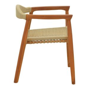 Garden chair Ganny, teak wood and rope in natural color 61x58x71cm