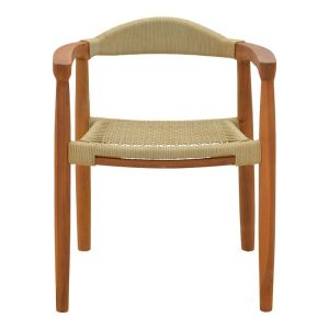 Garden chair Ganny, teak wood and rope in natural color 61x58x71cm