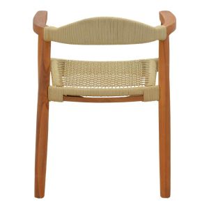 Garden chair Ganny, teak wood and rope in natural color 61x58x71cm