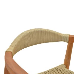 Garden chair Ganny, teak wood and rope in natural color 61x58x71cm