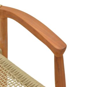Garden chair Ganny, teak wood and rope in natural color 61x58x71cm