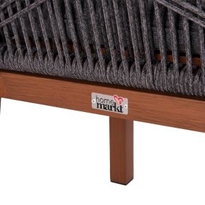 Garden chair Howard Hm5543.11 brown aluminum -- rope and cushion in gray 57.5x62x84 cm.