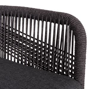 Garden chair Howard Hm5543.11 brown aluminum -- rope and cushion in gray 57.5x62x84 cm.