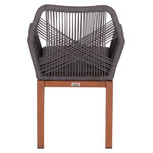 Garden chair Howard Hm5543.11 brown aluminum -- rope and cushion in gray 57.5x62x84 cm.