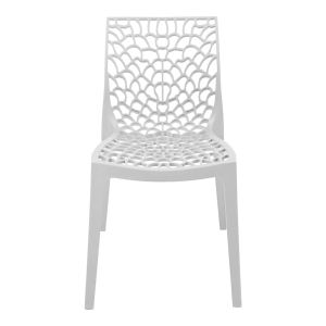 Garden chair Hush in white color 50x57x81cm