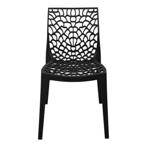 Garden chair Hush in black color 50x57x81cm